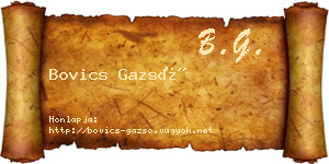 Bovics Gazsó névjegykártya